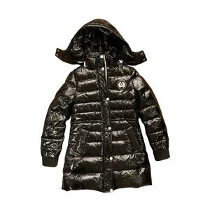 iiJin Women's Hooded Puffer Jacket Small Black Winter Coat Full Zip Insulated